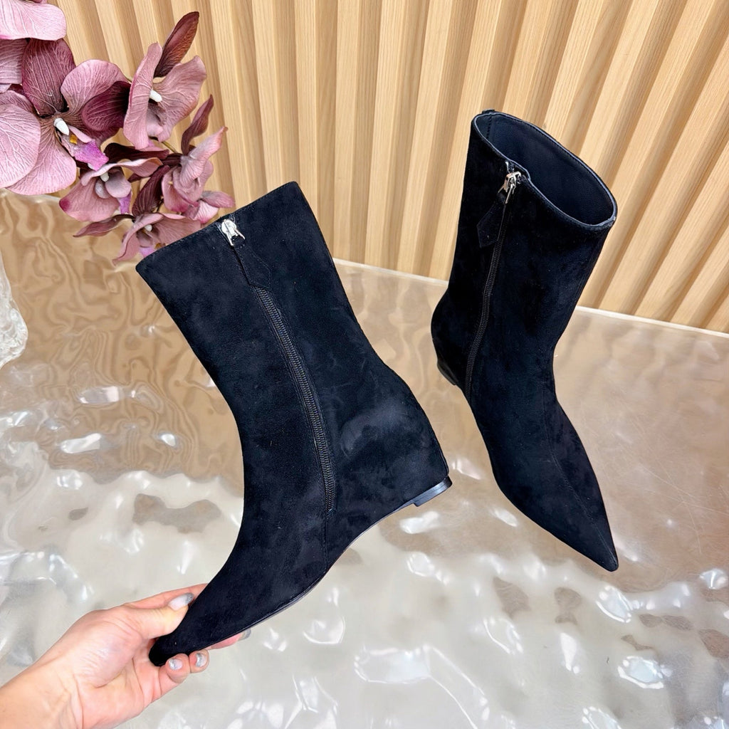 HM Leonie Ankle Boots 7cm Black Suede 589198