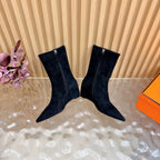 HM Leonie Ankle Boots 7cm Black Suede 589198