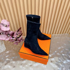 HM Leonie Ankle Boots 7cm Black Suede 589198