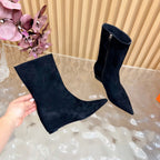 HM Leonie Ankle Boots 7cm Black Suede 589198