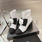CC Short Boots 60mm White Camellia Cowhide