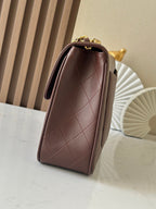 CC 2025 Flap Bag 30cm Brown Gold Lambskin 298108