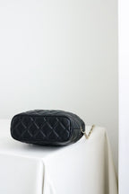 CC 25C Hobo Bag Black Caviar Calfskin Silver Hardware 243623