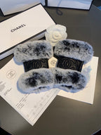 SHORt-STYLE GLOVES IN BLACK SHEEPSKIN AND RABBIT FUR 463852