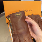 GLOVES IN CHOCOLATE BROWN LAMBSKIN 432687