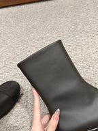CC Short Boot Black Lambskin Grosgrain
