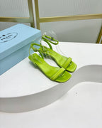 PRA TRIANGLE HEEL SATIN SANDALS CHARTRE