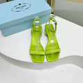 PRA TRIANGLE HEEL SATIN SANDALS CHARTRE