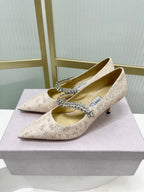 Jimmy 26s Heel Pump 65 Beige Sequins Sheepskin Diamond 605945