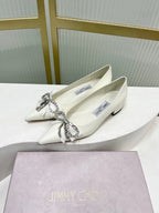 Jimmy 26s Pointed Toe Pump 25 White Cowhide 605966