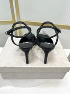 Jimmy 26s Peep-Toe High Heels  85 Black Lace Sheepskin 605975