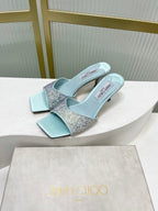 Jimmy 26s High-Heeled Slippers 65 Pastel Blue Diamond Sheepskin  605978