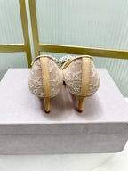 Jimmy 26s High Heels 65 Beige White Imported Lace Sheepskin 605987