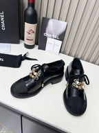 CC Shoe Oxford 50mm In Black Glossy Calfskin And Lycra Fabric 944547