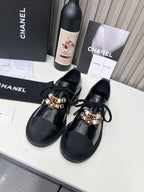 CC Shoe Oxford 50mm In Black Glossy Calfskin And Lycra Fabric 944547