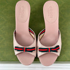GG Vintage High Heel Slippers Pink Blush