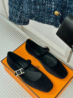 hm jane ballet flat black velvet