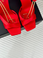 SL CORINNE SANDALS ROSE SATIN CREPE