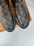 LV Beaubourg Ankle Boot 30mm Dark Brown Monogram Calfskin