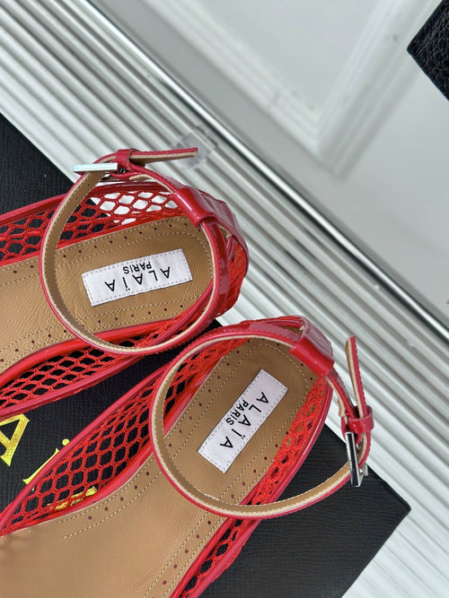 Alaia Mary Jane Ballet Flat Red Lambskin 293233