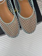 Alaia Mary Jane Ballet Flat Lagoon Green Lambskin293234