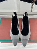 LP Primula Ballet Flat In White Mix Black Mesh Fabric With Suede Lining 989402