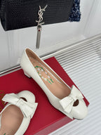 Bowow Pumps In Kidskin 40mm White Lambskin 989190