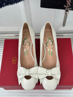 Bowow Pumps In Kidskin 40mm White Lambskin 989190