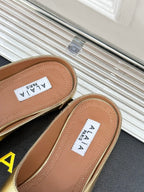 Alaia Slipper Gold Calfskin 293189