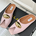 Alaia Slipper With Gold Hardware Pink Calfskin 293199
