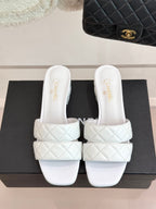 CC 25 Mid Heel Mule 5CM White Italian Leather 225350