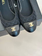 Chanel 25 Ballet Flat 50mm Black Woven Lambskin 473051