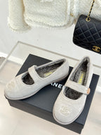 CC 25A Mary Janes Grey Suede And Lambswool 404663