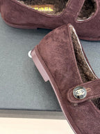 CC 25A Mary Janes Chocolate Suede And Lambswool 404665