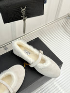 Alaia 25WF Mary Jane white suede wool 472221