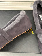 Alaia 25WF Mary Jane charcoal grey suede wool 472222