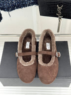 Alaia 25WF Mary Jane chocolate brown suede wool 472224