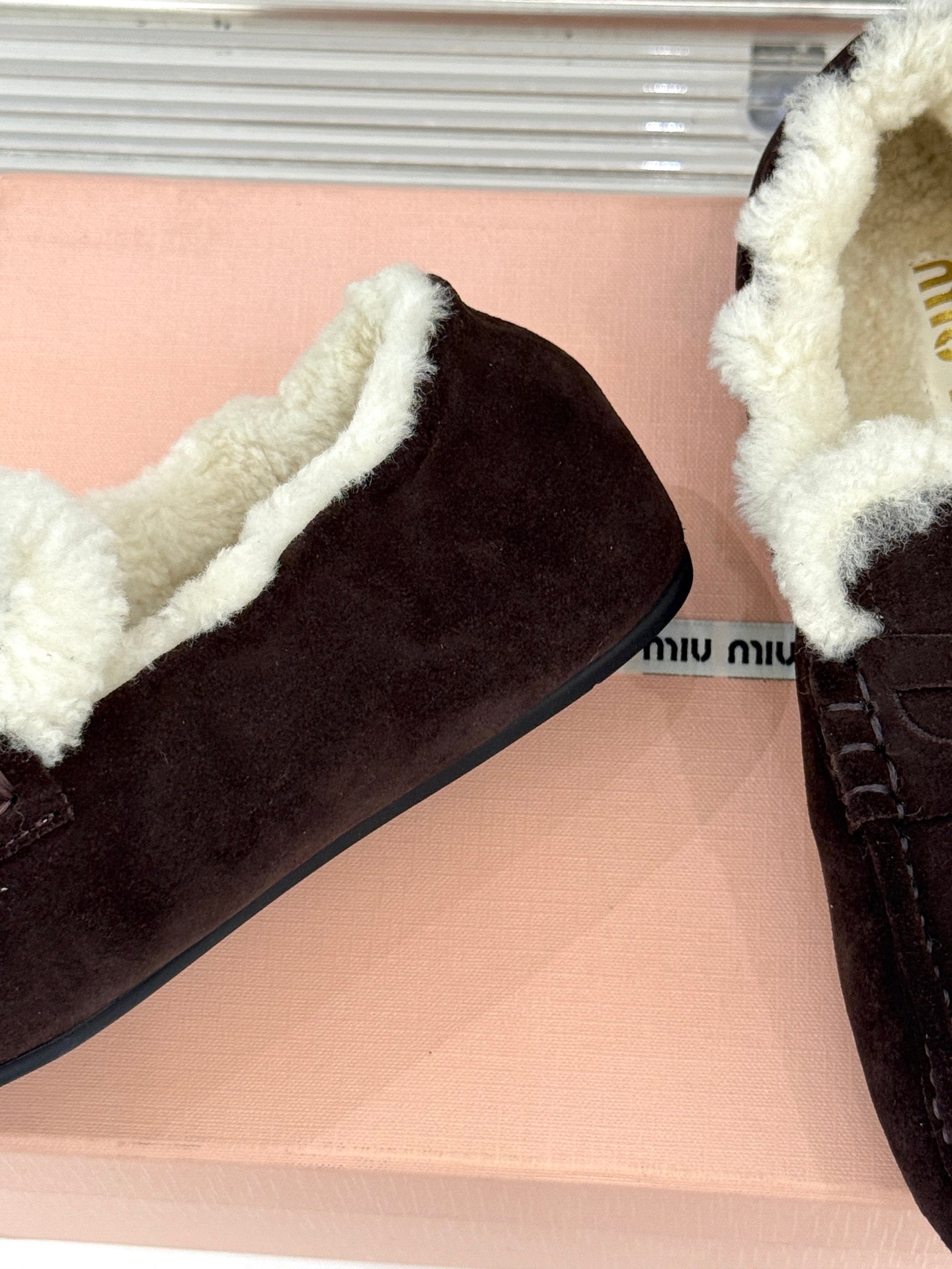 Miumiu 25 Loafer Brown mix White Suede Fur 471993