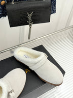 Alaia 25WF slippers belt buckle white suede wool 472228