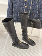 MiuMiu 25 loafer stretch boots black calfskin 517335