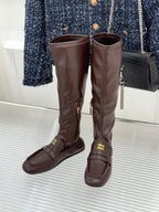 MiuMiu 25 loafer stretch boots brown calfskin 517336