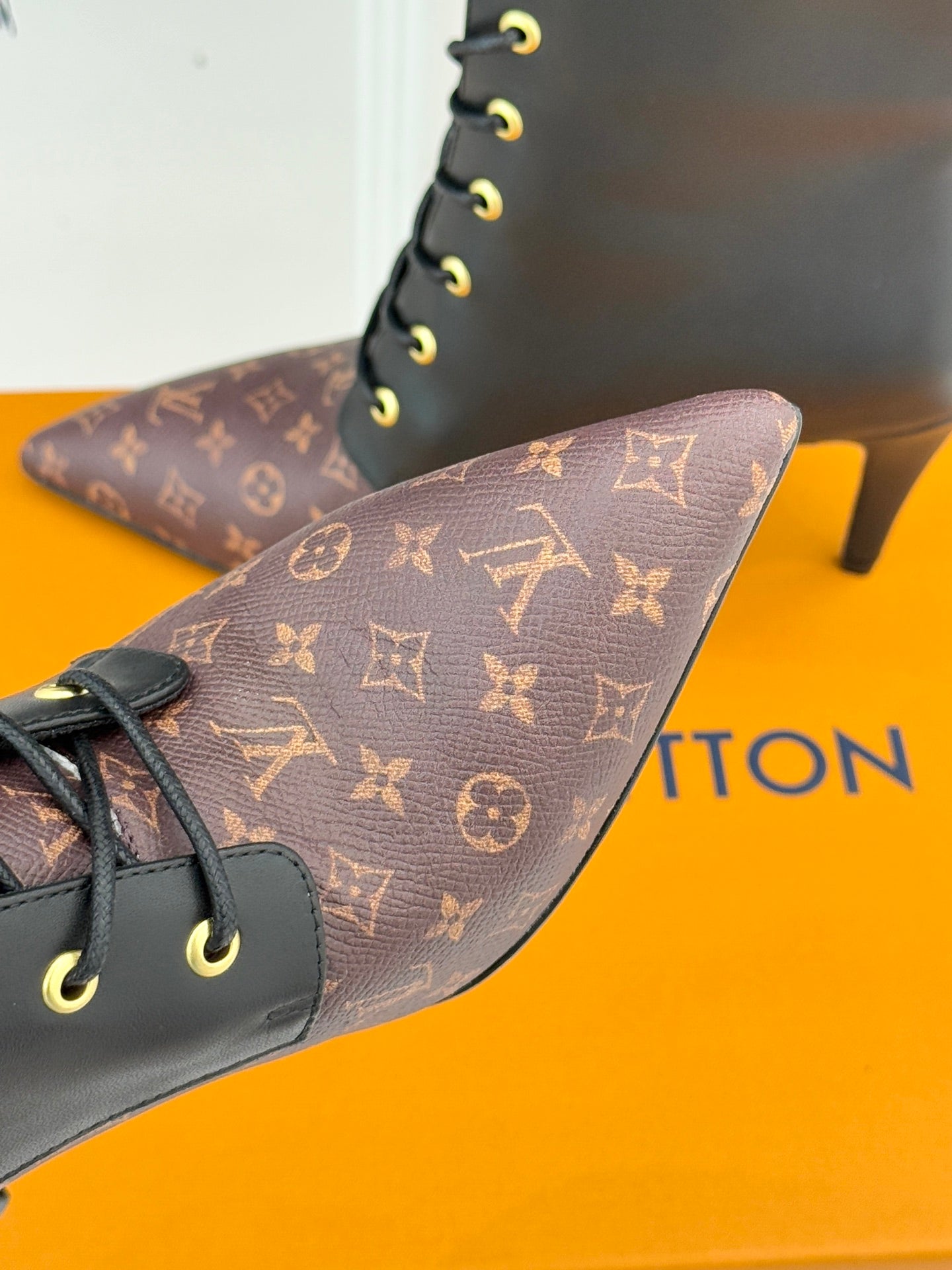 LV Star Trail Ankle Boot Brown Mix Black Monogram Canvas Leather 517258