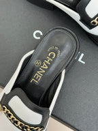 CC 26 Mule Black mix White Calfskin 610016