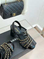 Cruise 25/26 Slingbacks 90mm Black Lambskin & Patent Calfskin