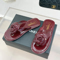 CC 26C Early Spring Camellia Slide Burgundy Patent Leather