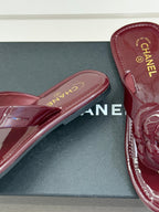 CC 26C Early Spring Camellia Slide Burgundy Patent Leather