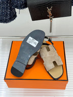 HM Maya Sandal Dark Khahi Suede Leather 642794