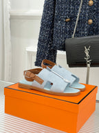 HM Maya Sandal Grey-Blue Suede Leather 642796