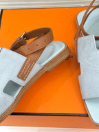 HM Maya Sandal Grey-Blue Suede Leather 642796