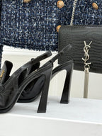 YSL 26WF Le Slingback 10.5cm Black Leather 642955